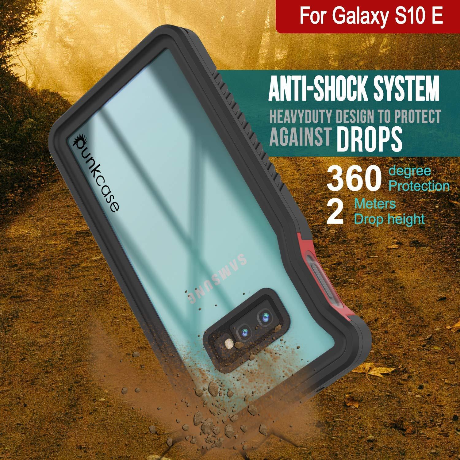 Galaxy S10 Water/Shock/Snowproof Slim Screen Protector Case [Red] (Color in image: Black)