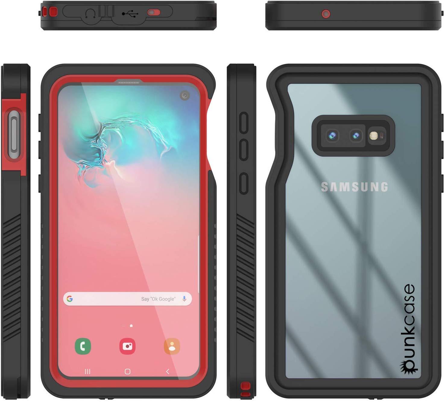 Galaxy S10 Water/Shock/Snowproof Slim Screen Protector Case [Red] (Color in image: Pink)