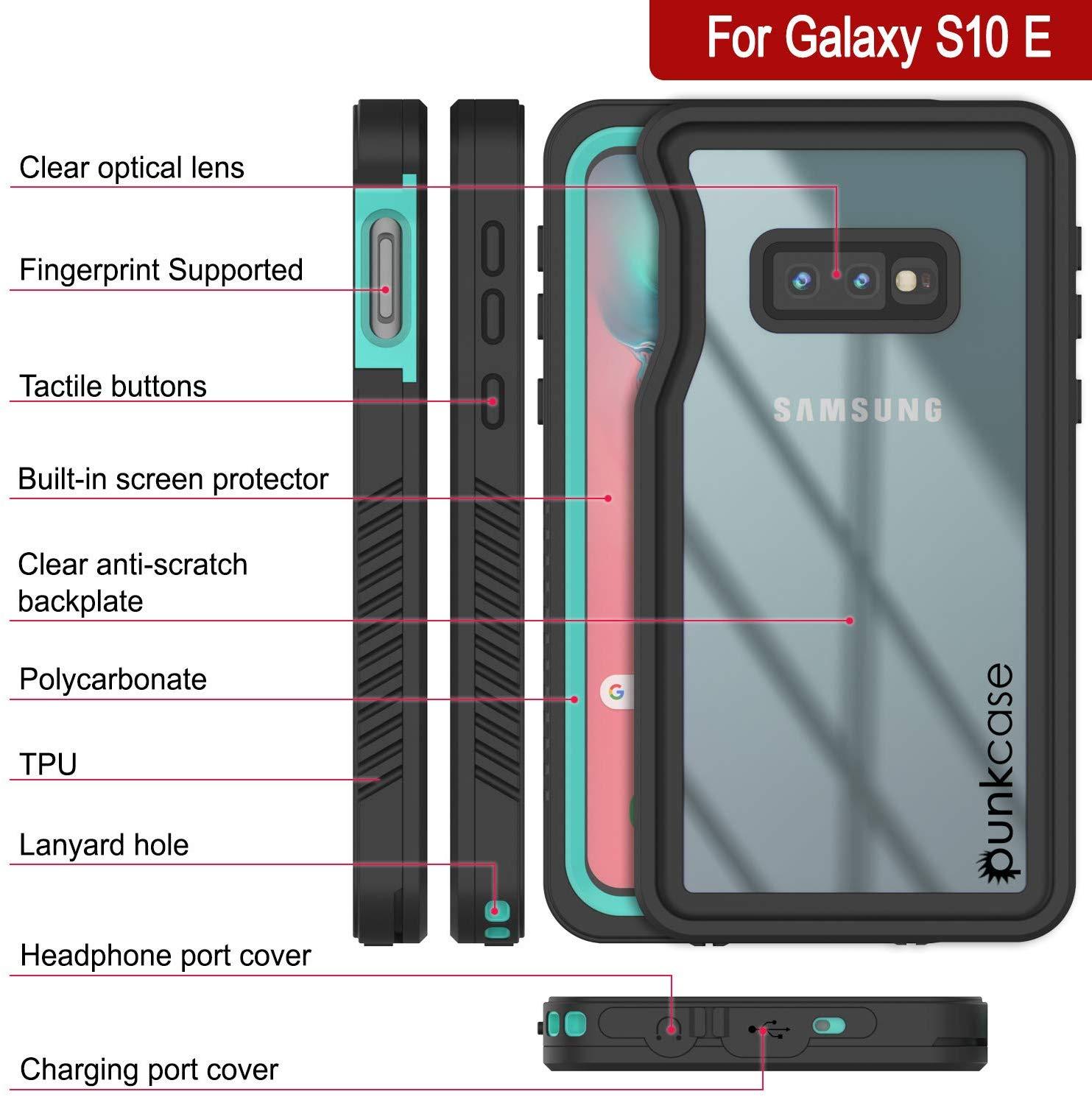 Galaxy S10 Water/Shock/Snowproof | Screen Protector Case [Teal] (Color in image: Purple)