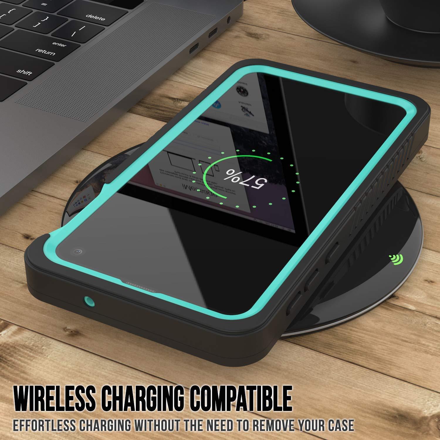 Galaxy S10 Water/Shock/Snowproof | Screen Protector Case [Teal] (Color in image: Black)