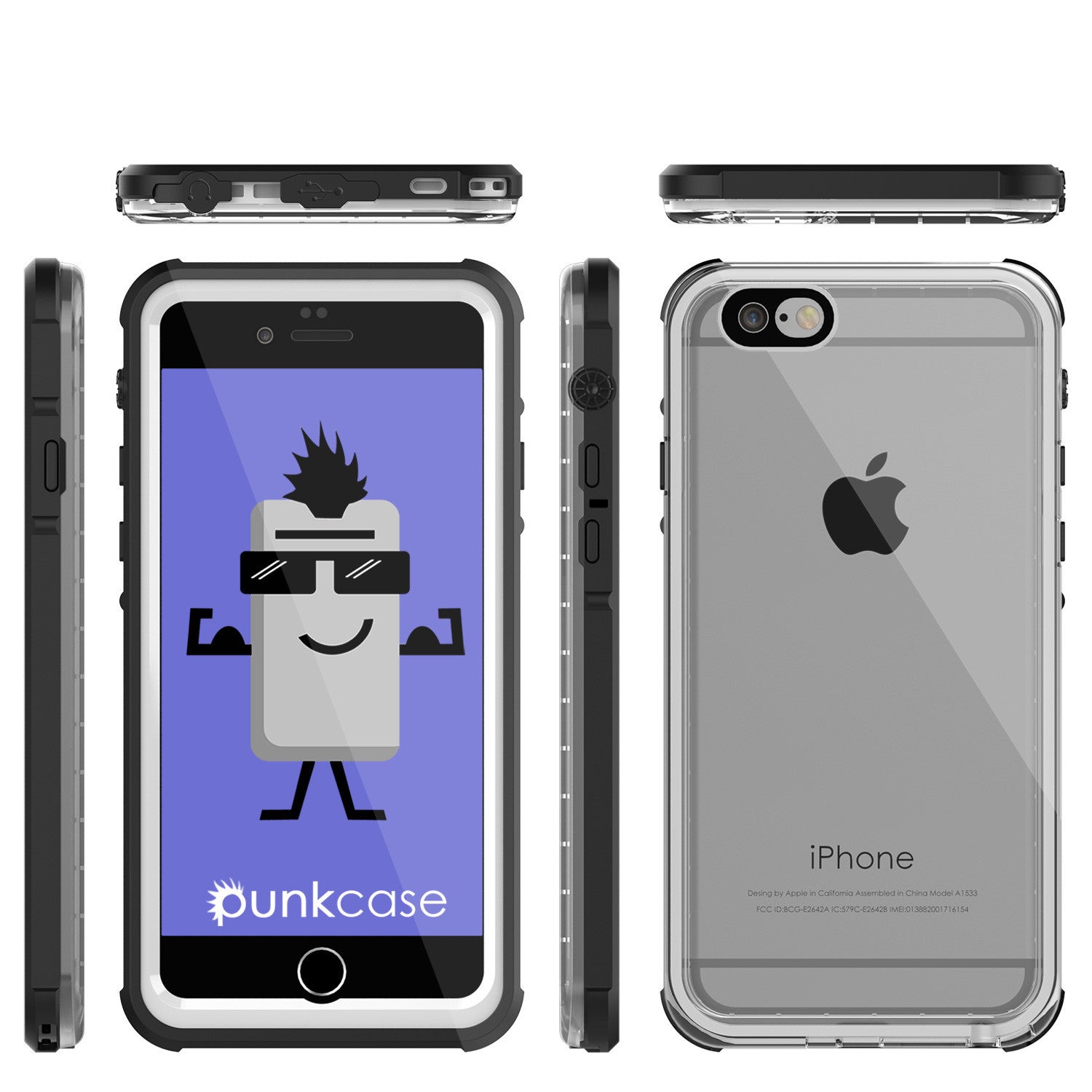 Capa à prova d'água para iPhone 6/6S, PUNKcase CRYSTAL Branco com Protetor de Tela Integrado | Garantia