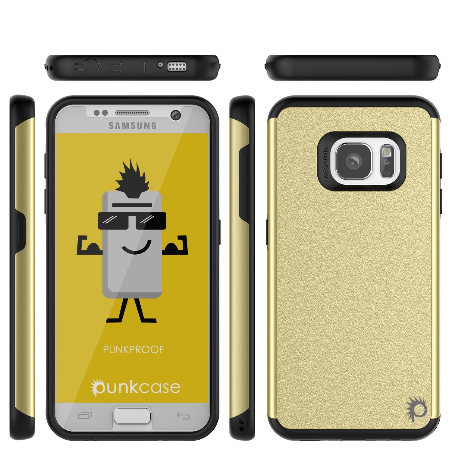 Galaxy s7 Case PunkCase Galactic Gold Series Slim Armor Soft Cover Case w/ Tempered Glass (Color in image: silver)