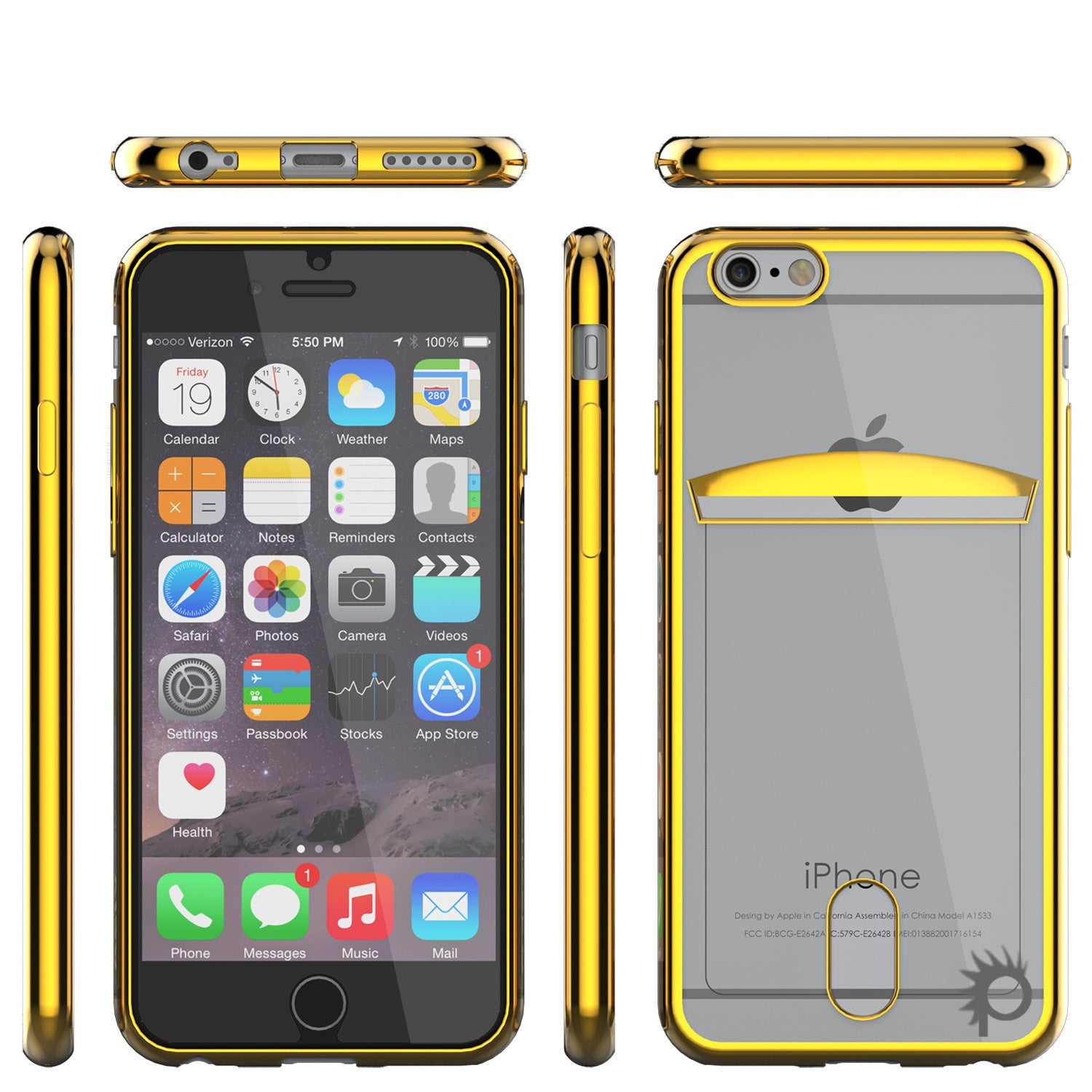 iPhone 6s+ Plus/6+ Plus Case, PUNKCASE® LUCID Gold Series | Card Slot | SHIELD Screen Protector (Color in image: Silver)