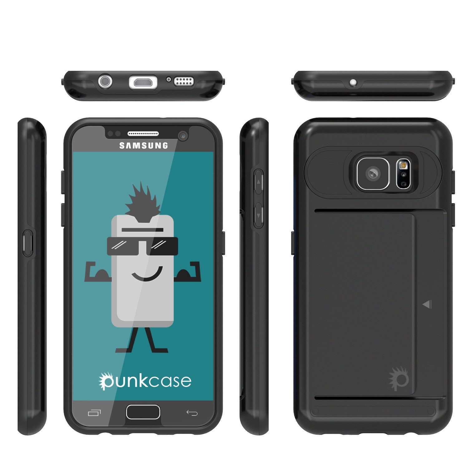 Galaxy S7 EDGE Case PunkCase CLUTCH Black Series Slim Armor Soft Cover Case w/ Screen Protector (Color in image: Silver)