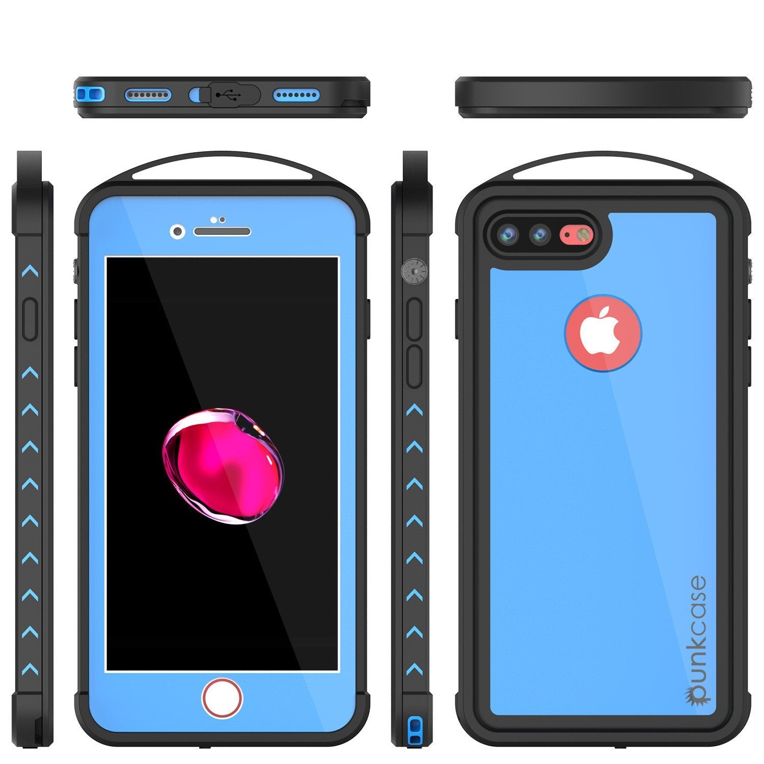 iPhone 8+ Plus Waterproof Case, Punkcase ALPINE Series, Light Blue | Heavy Duty Armor Cover (Color in image: light green)