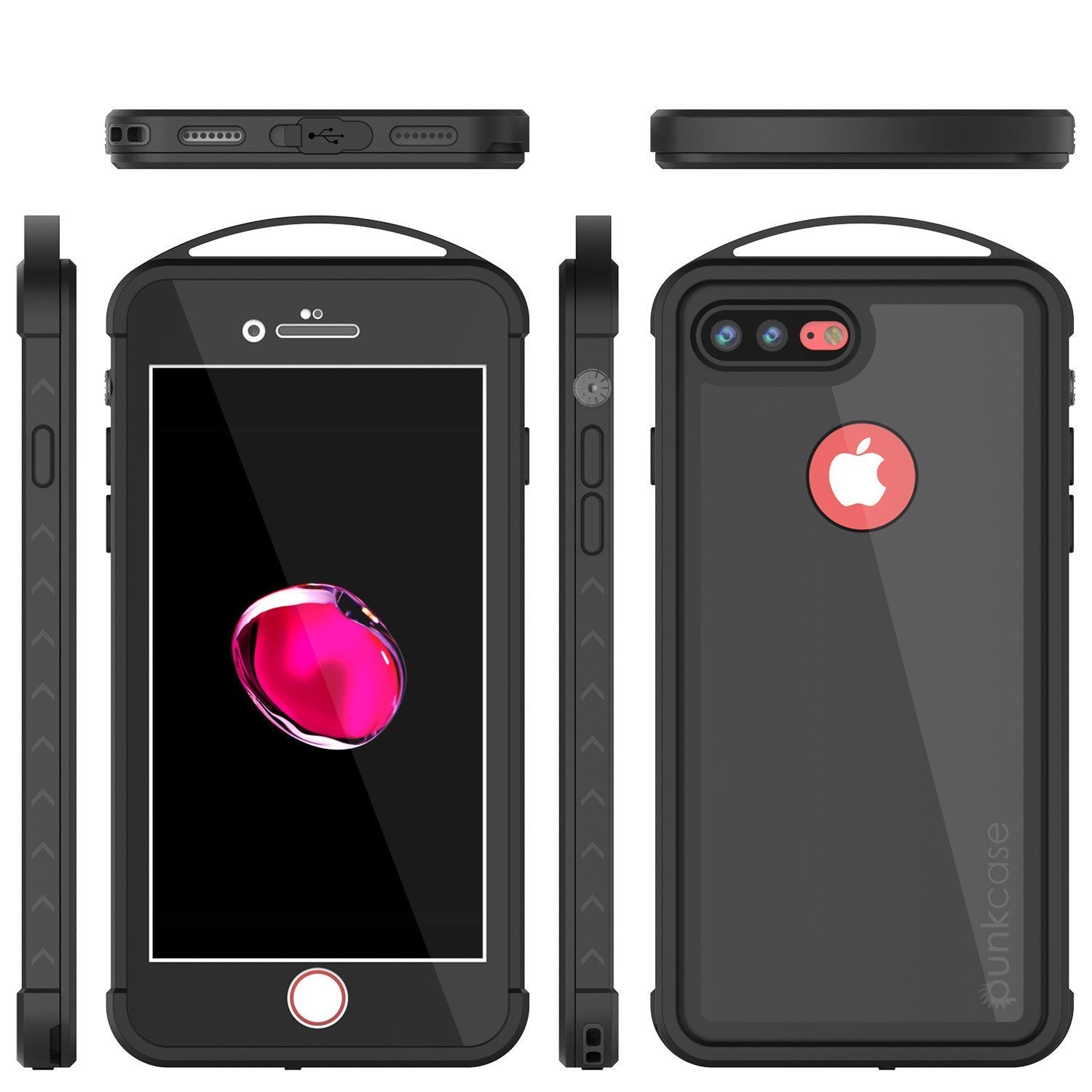 iPhone 8+ Plus Waterproof Case, Punkcase ALPINE Series, Black | Heavy Duty Armor Cover (Color in image: teal)