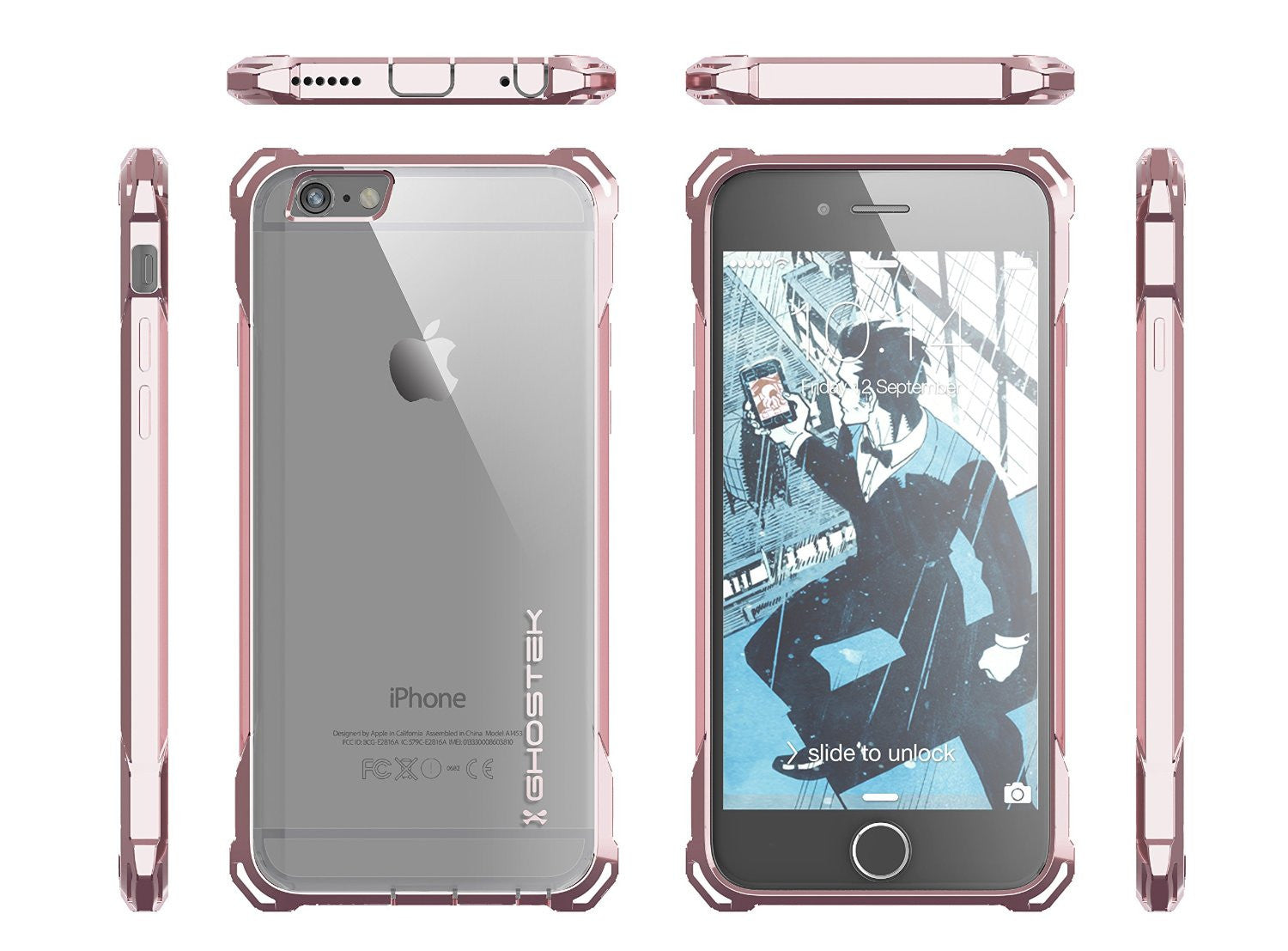 iPhone 6S Case, Ghostek® Covert Peach, Premium Impact Protective Armor | Lifetime Warranty Exchange (Color in image: clear)