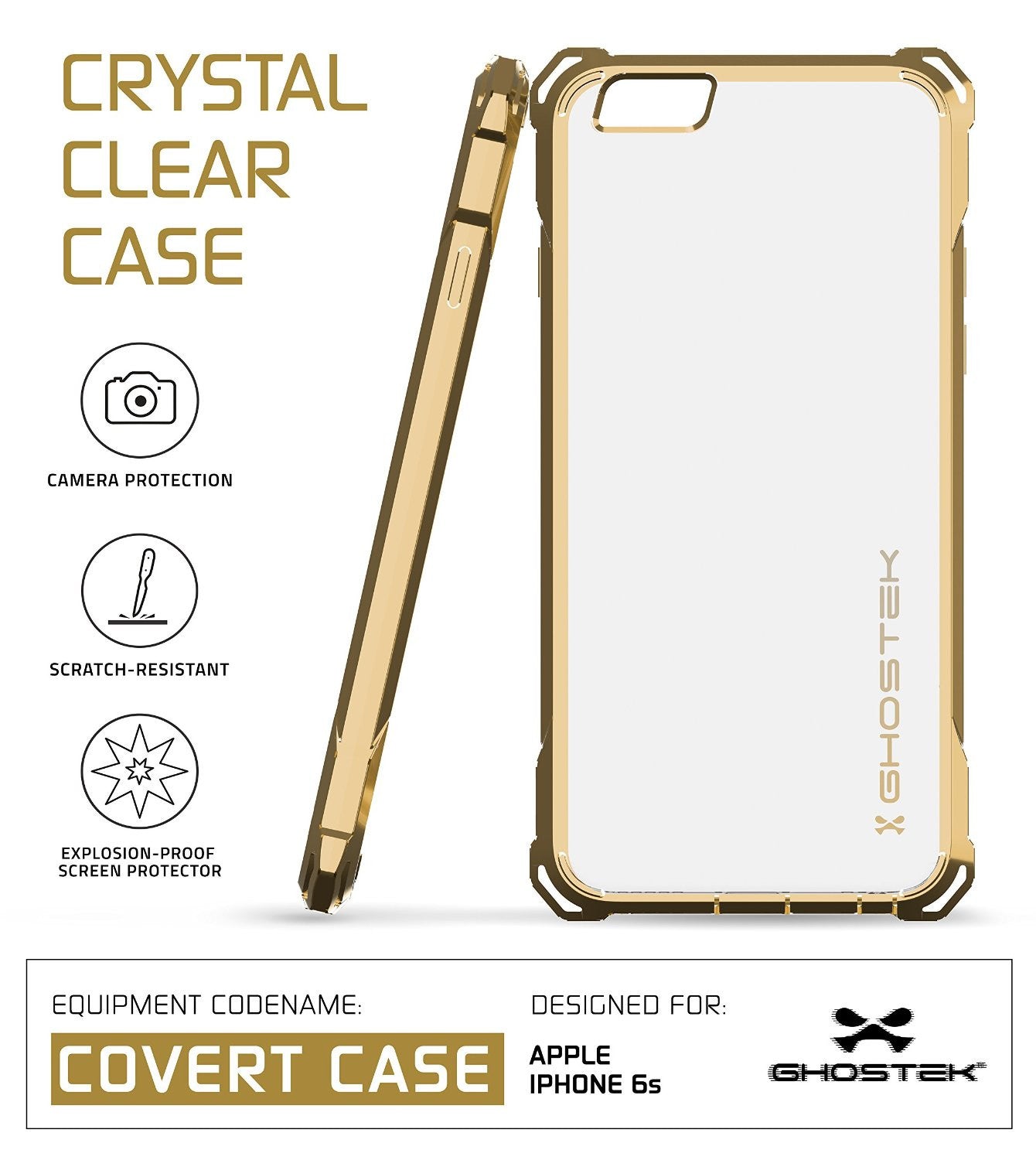 iPhone 6S Case, Ghostek® Covert Gold, Premium Impact Protective Armor | Lifetime Warranty Exchange (Color in image: rose pink)