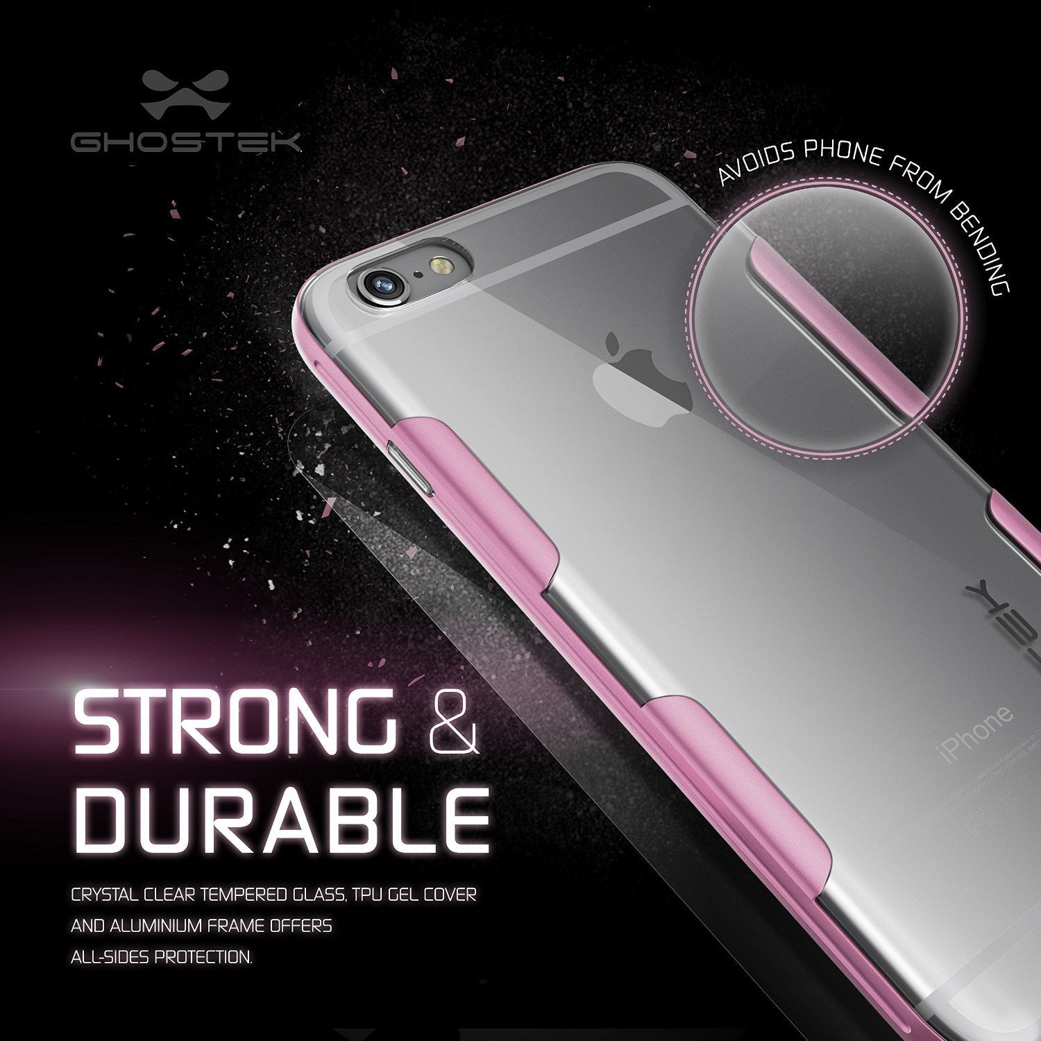iPhone 6s Plus Case Pink Ghostek Cloak, Slim Protective Armor w/ Tempered Glass | Lifetime Warranty (Color in image: gold)