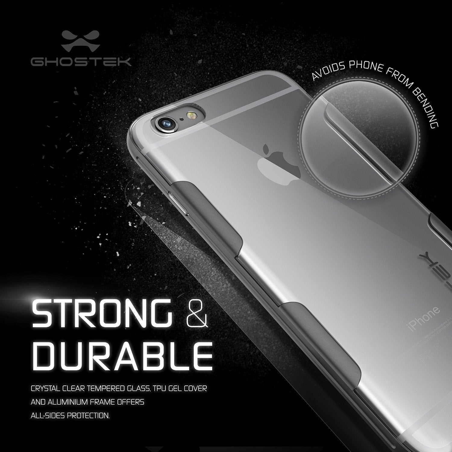 iPhone 6s Plus Case Space Grey Ghostek Cloak, Slim Protective w/ Tempered Glass | Lifetime Warranty (Color in image: pink)