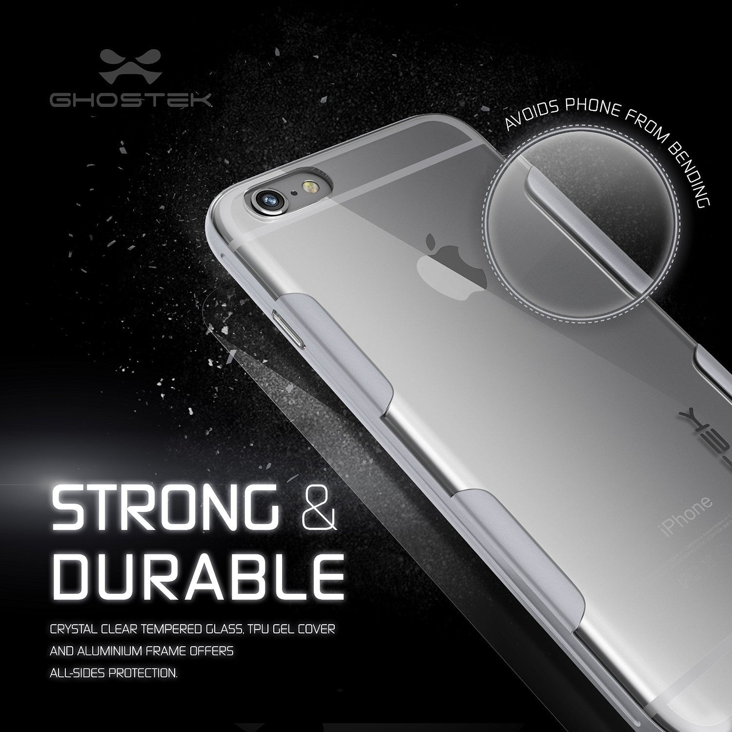 iPhone 6s Plus Case Silver Ghostek Cloak, Slim Protective w/ Tempered Glass | Lifetime Warranty (Color in image: pink)