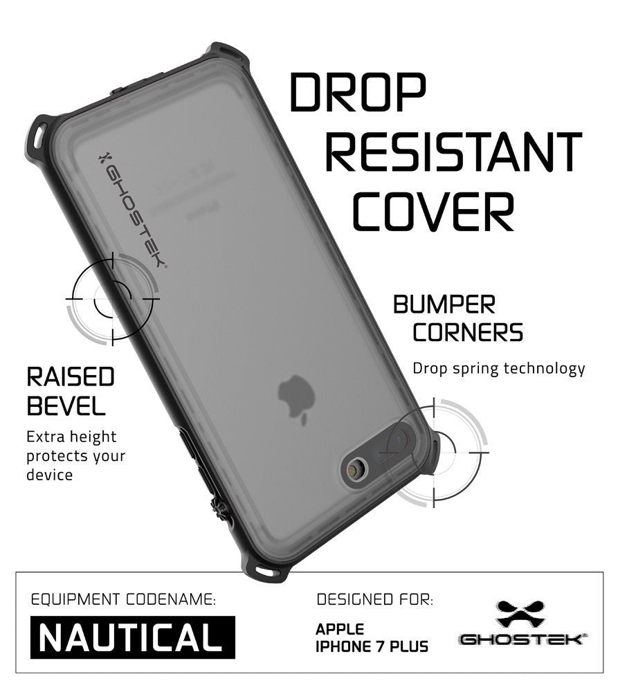 DROP RESISTANT COVER BUMPER CORNERS Drop spring technology RAISED BEVEL Extra height protects your device EQUIPMENT CODENAME: DESIGNED FOR es NAUTICAL IPHONE 7 PLUS owstec (Color in image: Pink)
