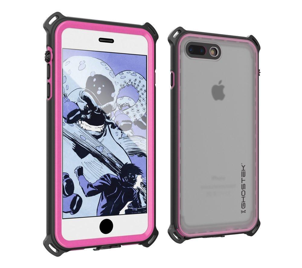 Capa à prova d'água para iPhone 8+ Plus, série náutica da Ghostek para iPhone 8+ Plus | Proteção subaquática fina | Dever de aventura | Natação (Rosa)