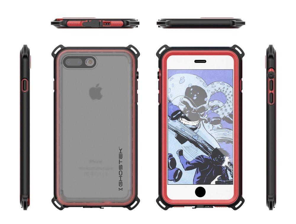 iPhone 8+ Plus Waterproof Case, Ghostek Nautical Series for iPhone 8+ Plus | Slim Underwater Protection | Adventure Duty | Swimming (Red) (Color in image: Pink)