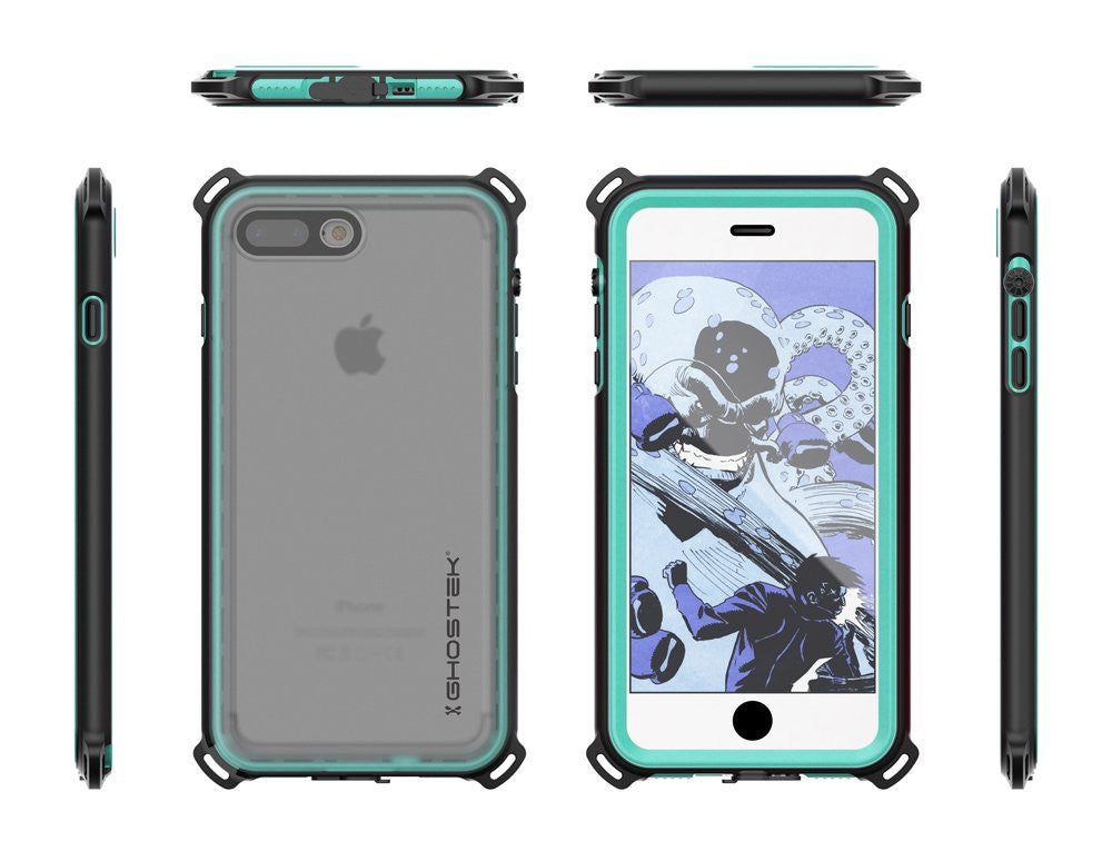 iPhone 7 Plus Waterproof Case, Ghostek Nautical Series for iPhone 7 Plus | Slim Underwater Protection | Adventure Duty | Swimming (Teal) 