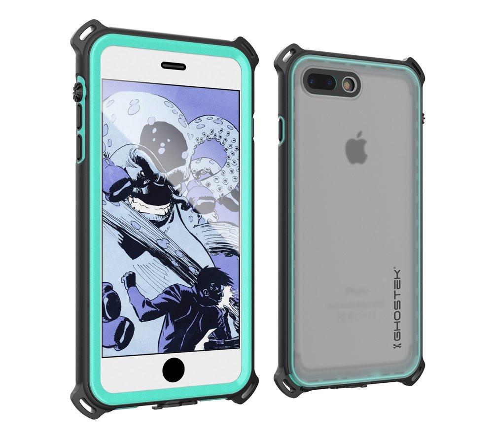 Capa à prova d'água para iPhone 8+ Plus, Série Nautical da Ghostek para iPhone 8+ Plus | Proteção subaquática fina | Dever de aventura | Natação (Azul-petróleo)