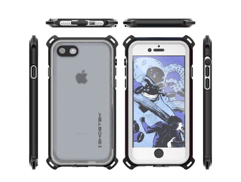 iPhone 7 Waterproof Case, Ghostek Nautical Series for iPhone 7 | Slim Underwater Protection | Adventure Duty | Ultra Fit | Swimming (White) (Color in image: Teal)