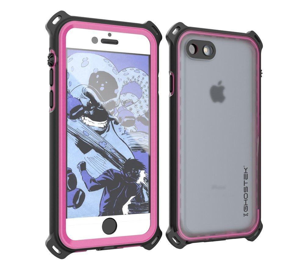 Capa à Prova d'Água para iPhone 8, Série Náutica da Ghostek para iPhone 8 | Proteção Slim Subaquática | Dever de Aventura | Ajuste Ultra | Natação (Rosa)