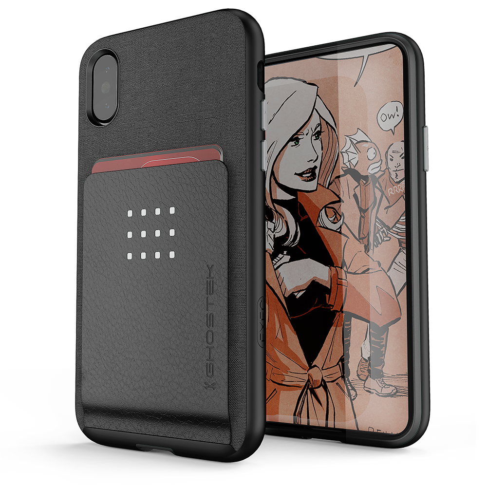 iPhone 7 Case, Ghostek Exec 2 Series for iPhone 7 Protective Wallet Case [BLACK] (Color in image: Black)