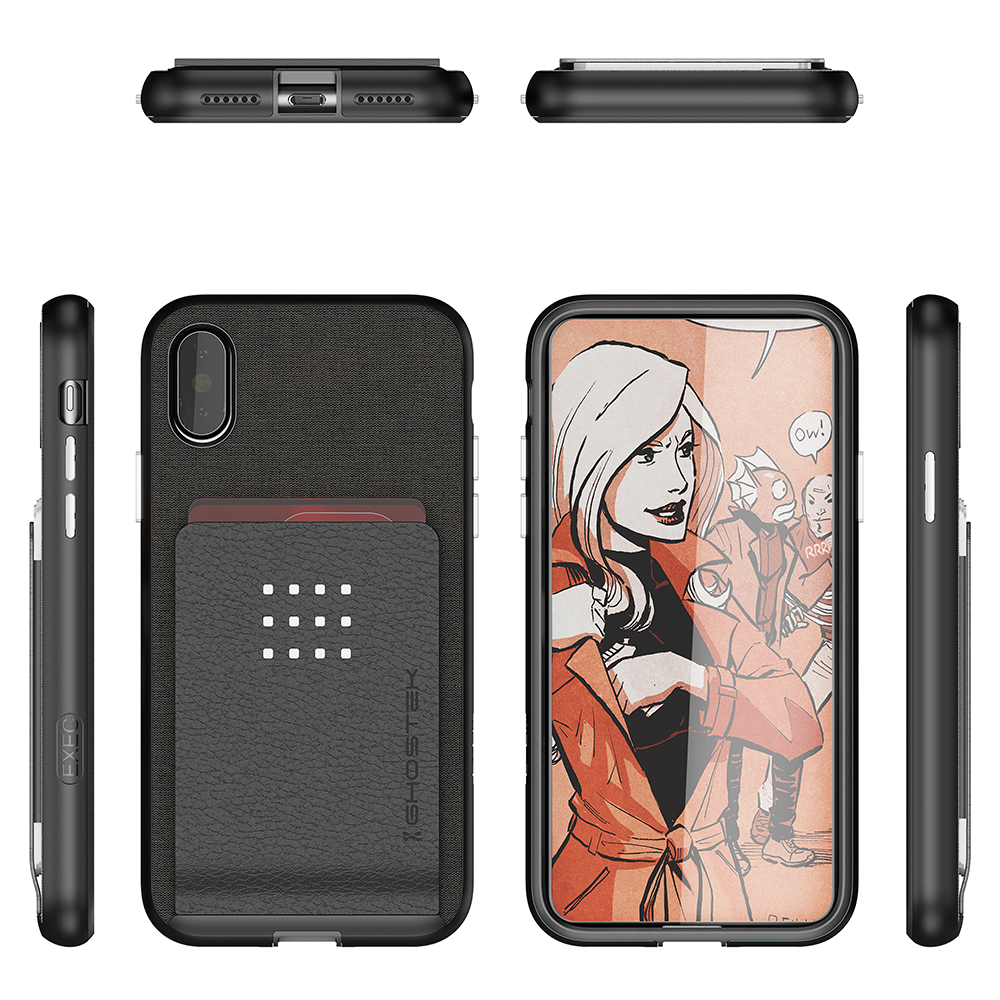 iPhone 7 Case, Ghostek Exec 2 Series for iPhone 7 Protective Wallet Case [BLACK] (Color in image: Brown)