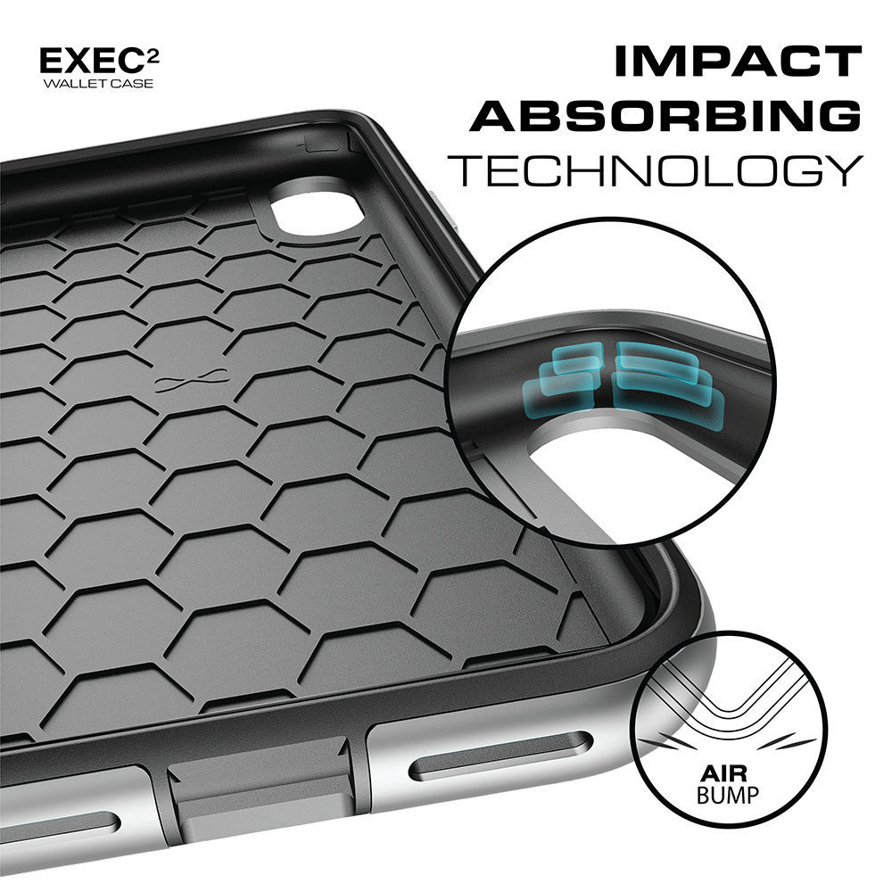 iPhone 7 Case, Ghostek Exec 2 Series for iPhone 7 Protective Wallet Case [SILVER] 