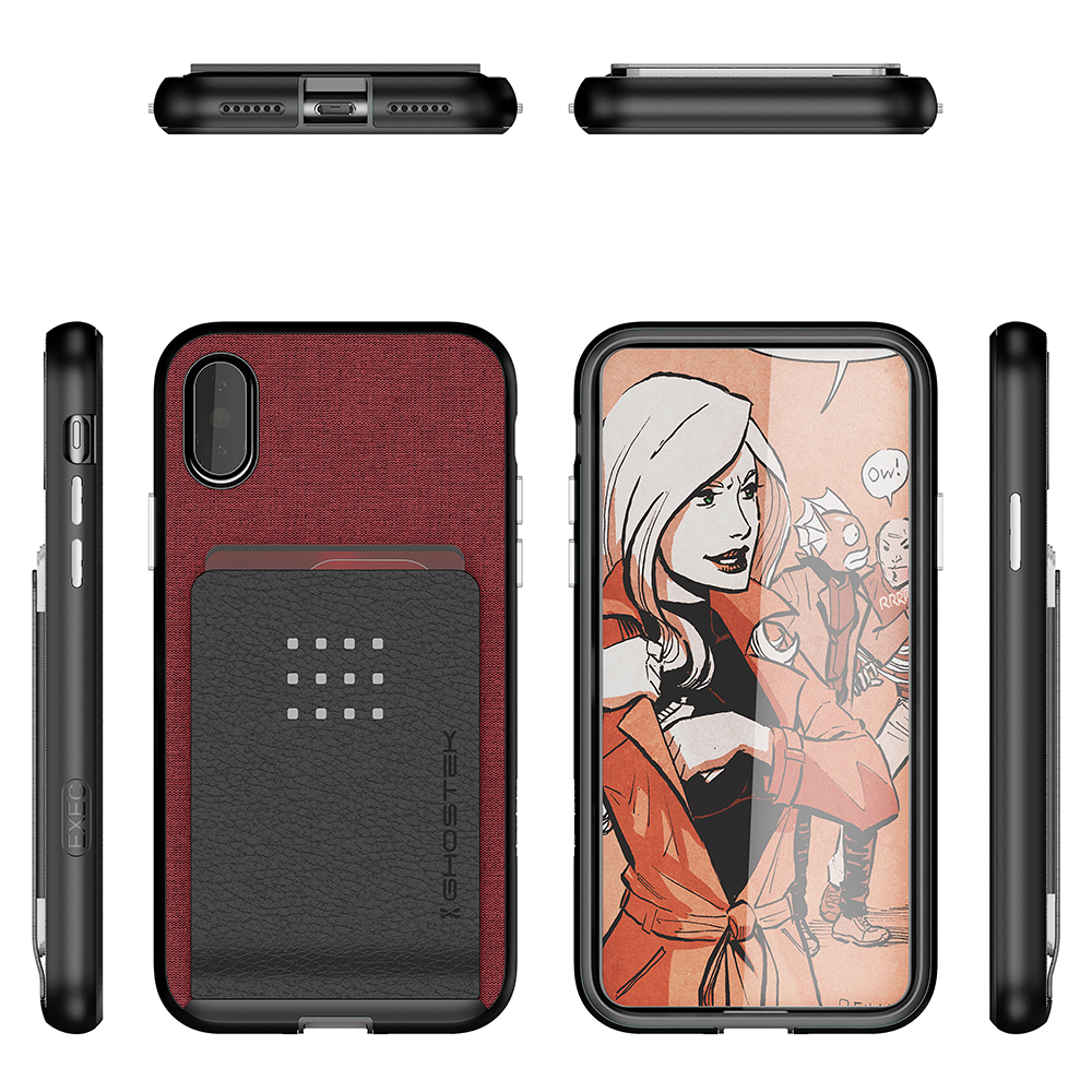 iPhone 7 Case , Ghostek Exec 2 Series for iPhone 7 Protective Wallet Case [RED] (Color in image: Purple)