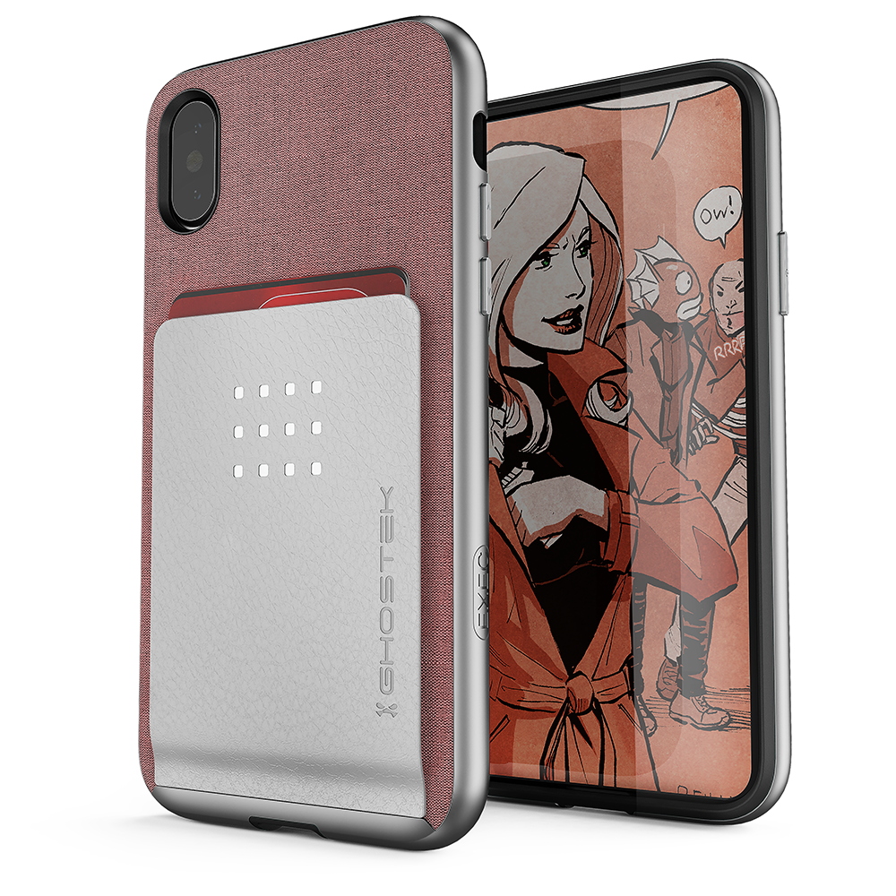 iPhone 7 Case, Ghostek Exec 2 Series for iPhone 7 Protective Wallet Case [Rose Pink] (Color in image: Black)