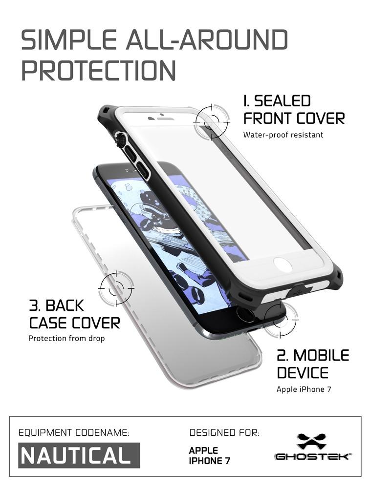 iPhone 7 Case, Ghostek Nautical Series  for iPhone 7 Case | WHITE (Color in image: Black)
