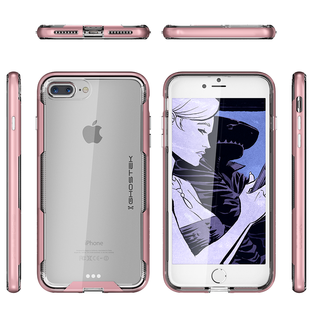 iPhone 7+ Plus Case ,Ghostek Cloak 3 Series  for iPhone 7+ Plus  Case [ROSE PINK] (Color in image: Red)