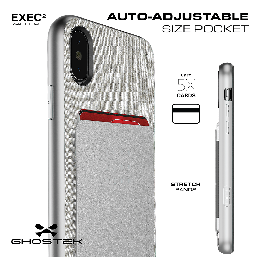 iPhone 8+ Plus Case, Ghostek Exec 2 Series for iPhone 8+ Plus Protective Wallet Case [BROWN] (Color in image: Pink)