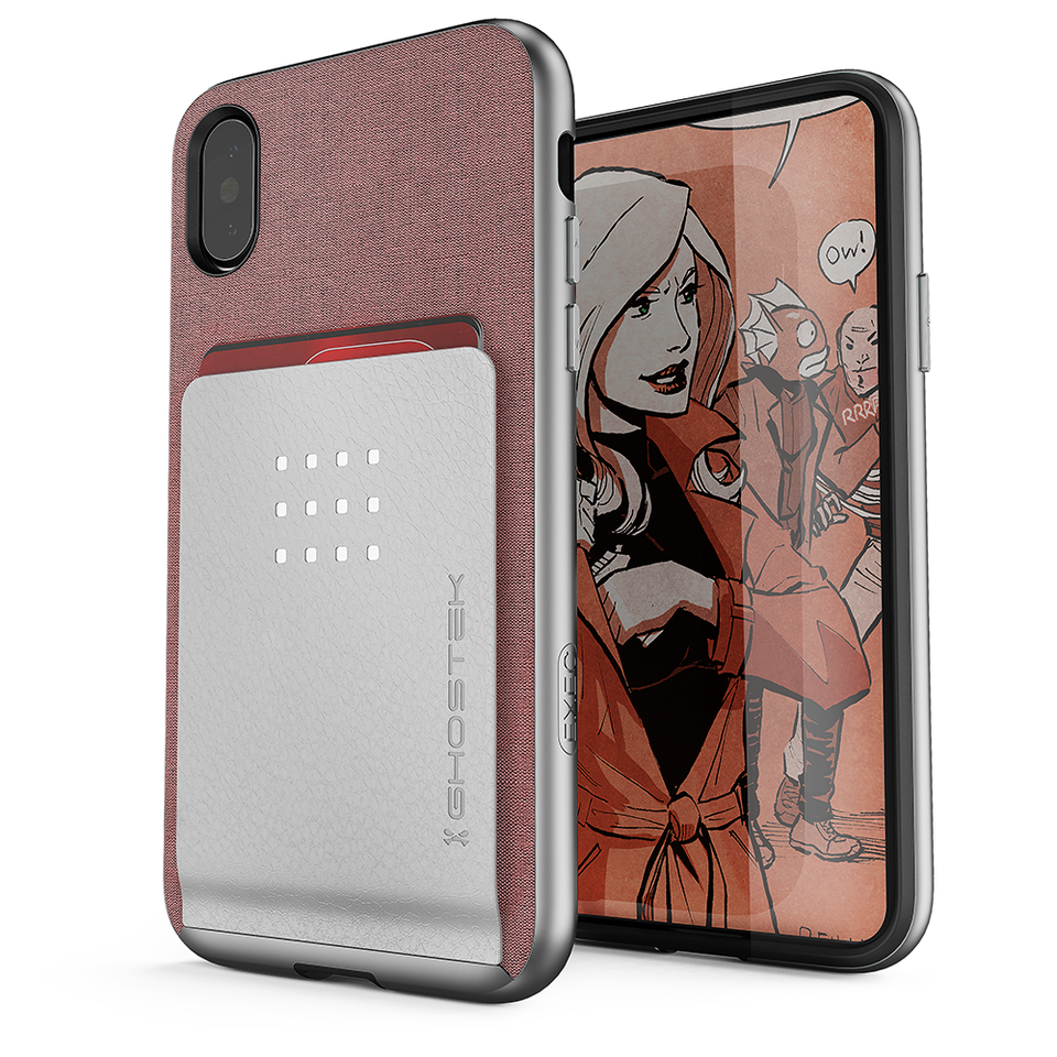 iPhone 8+ Plus Case, Ghostek Exec 2 Series for  iPhone 8+ Plus Protective Wallet Case [ROSE PINK] (Color in image: Pink)