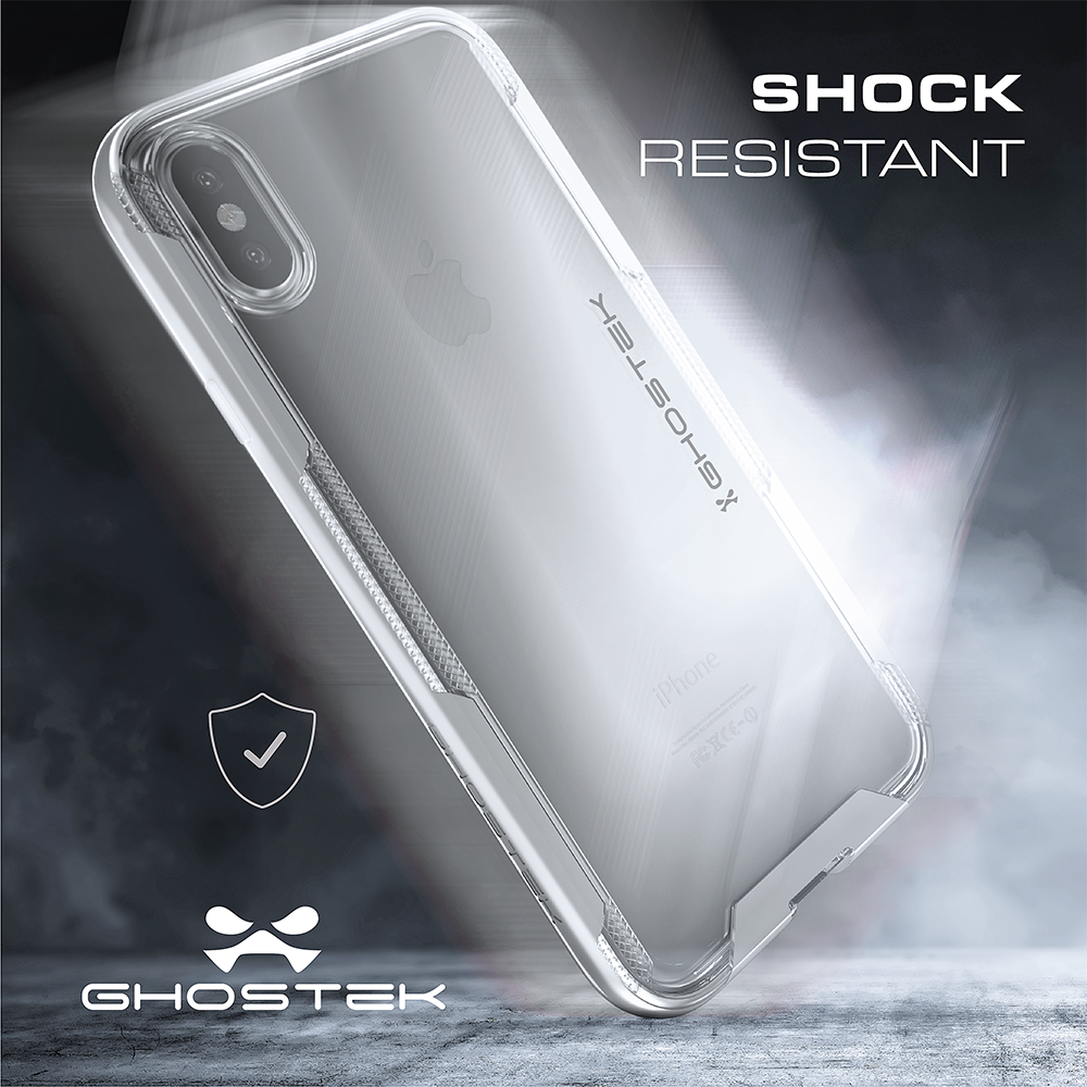 iPhone X Case, Ghostek Cloak 3 Series Ultra Slim Clear Hybrid Shockproof Protective Cover Designed for iPhone 10 – Supports Wireless Charging | Silver 