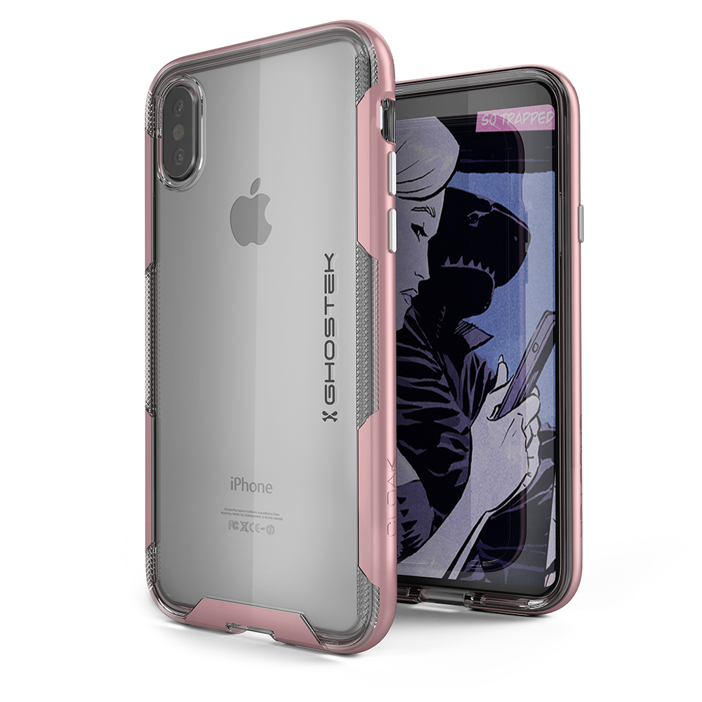Capa feminina para iPhone X, Ghostek Cloak3 Slim Cute Luxury Thin Soft Cover | Pronta para carregar sem fio | Cor-de-rosa