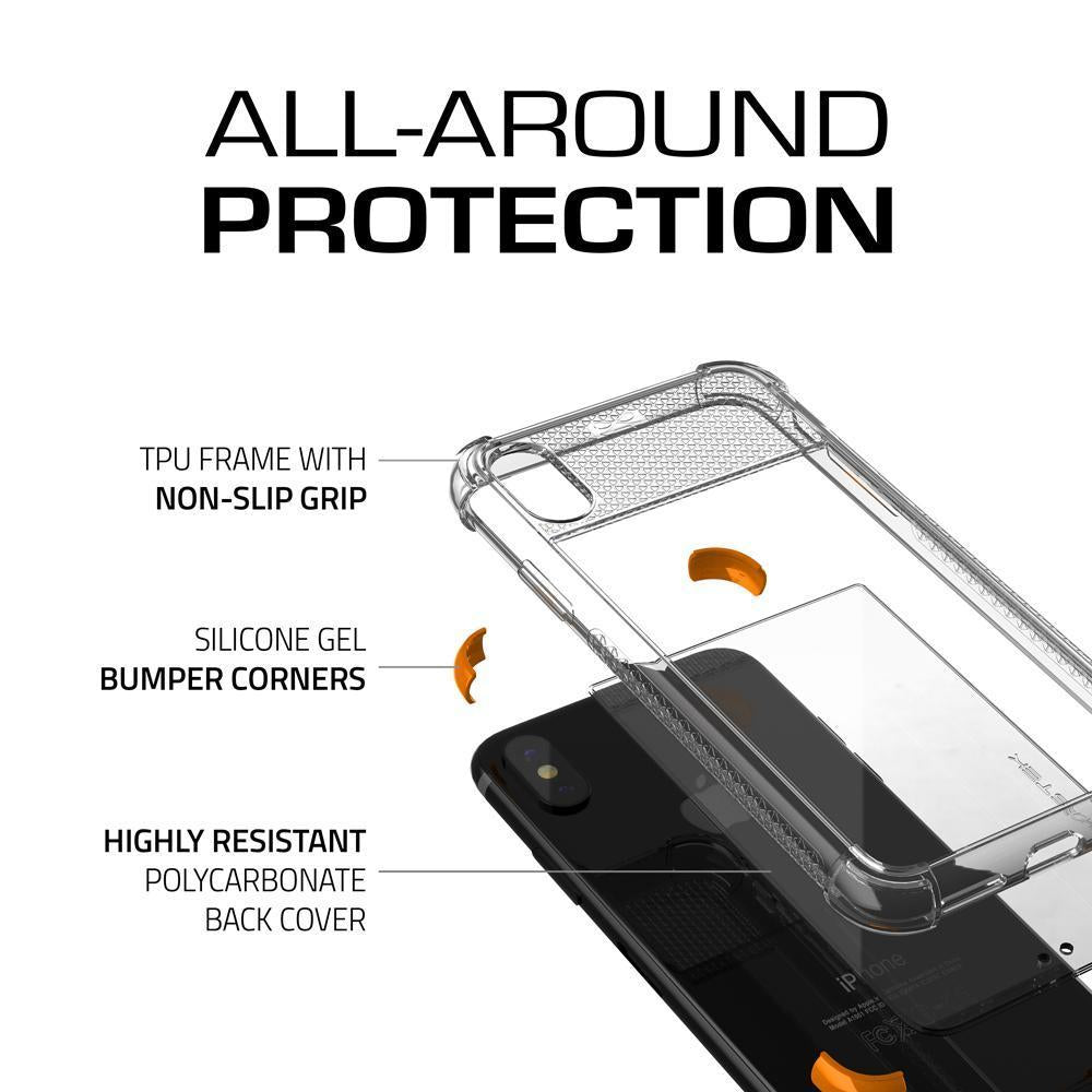 iPhone X Crystal Clear Case, Ghostek Covert2 Soft Skin Cover with Silicone Gel Corners | Enhanced State of the Art Fabrication | Face ID Compatible & Supports Wireless Charging | Orange (Color in image: Pink)