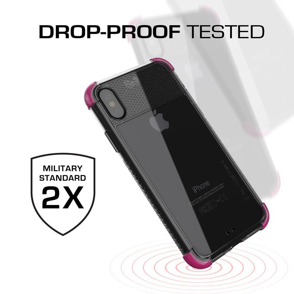 Apple iPhone X Case, Ghostek Covert 2 Series Stylish Durable with Diamond Grip | Shock Reduction with Silicone Gel Corners | Pink (Color in image: Red)