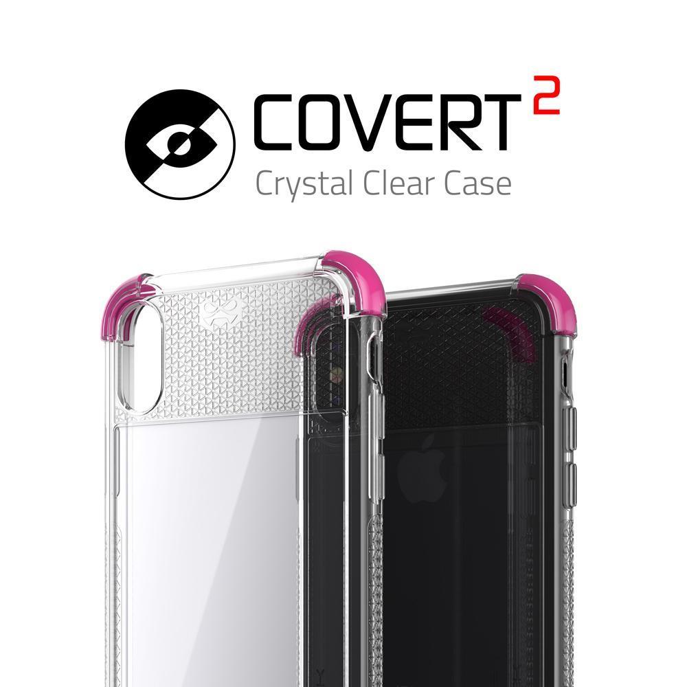 Apple iPhone X Case, Ghostek Covert 2 Series Stylish Durable with Diamond Grip | Shock Reduction with Silicone Gel Corners | Pink (Color in image: Teal)