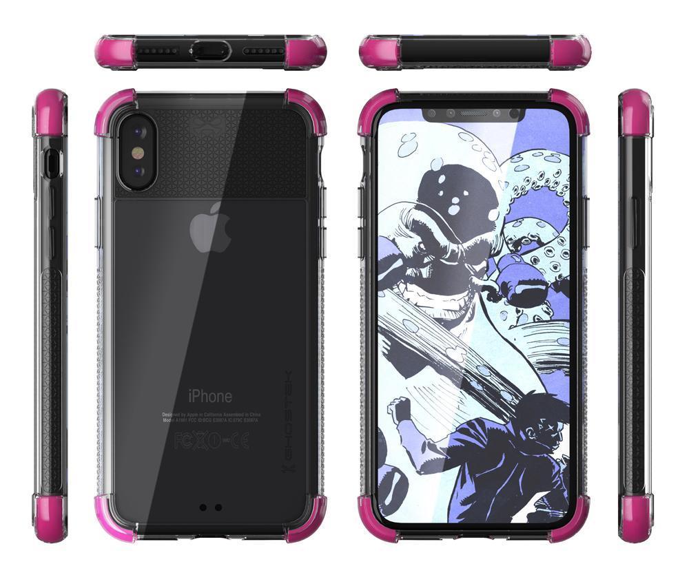 Apple iPhone X Case, Ghostek Covert 2 Series Stylish Durable with Diamond Grip | Shock Reduction with Silicone Gel Corners | Pink (Color in image: Black)