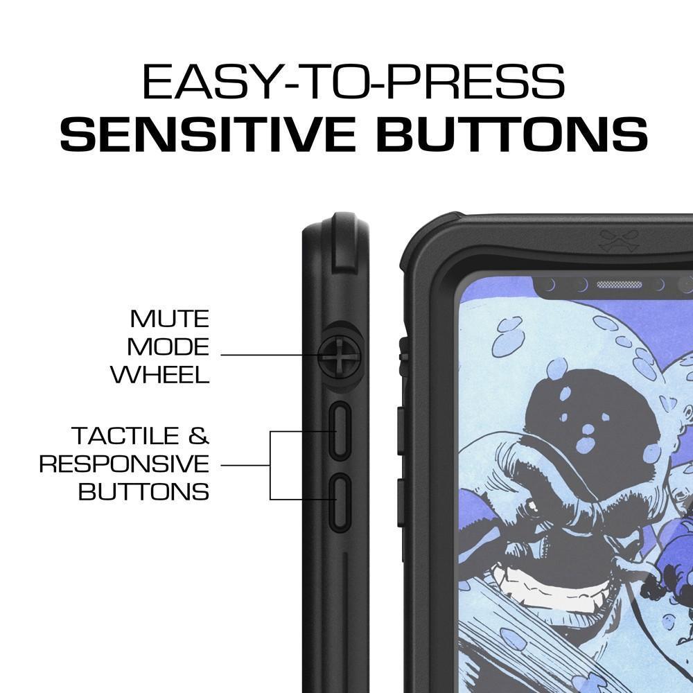 iPhone X Waterproof Case, Ghostek Nautical Military Grade Shock & Drop Tested | Face ID Compatible – Retail Packaging | Black 