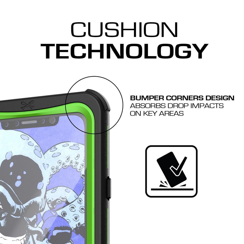 iPhone X Waterproof Case, Ghostek Nautical Rugged Heavy Duty + Screen Protector | Premium Protective Construction iPhone10 | Green (Color in image: Teal)