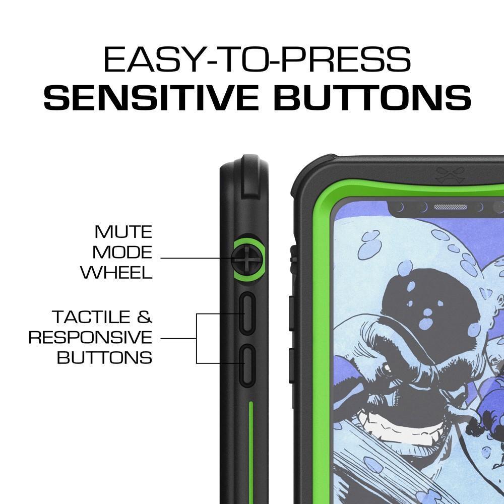 iPhone X Waterproof Case, Ghostek Nautical Rugged Heavy Duty + Screen Protector | Premium Protective Construction iPhone10 | Green 