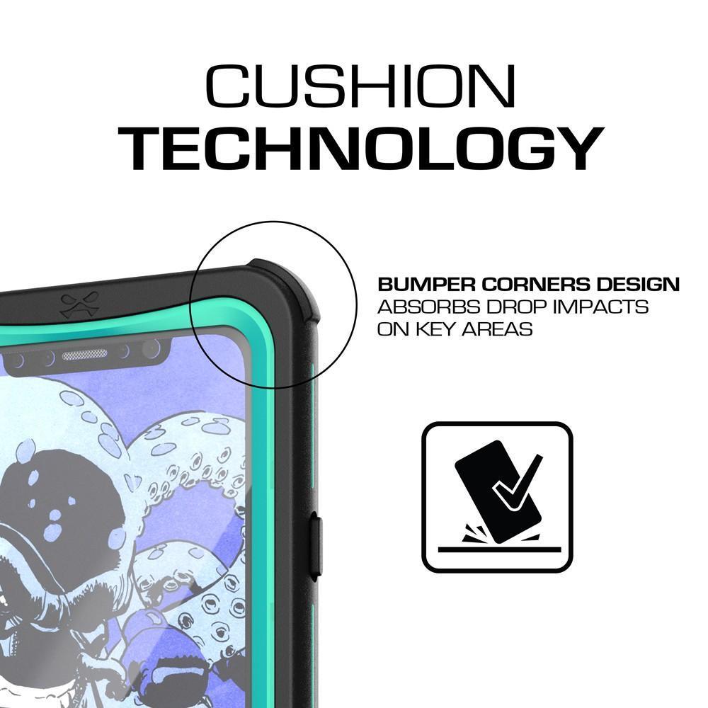 iPhone X Waterproof Case, Ghostek Nautical Series Extreme Durable Tough Cover | Hybrid Impact Rugged Outdoor Design | Teal (Color in image: Red)