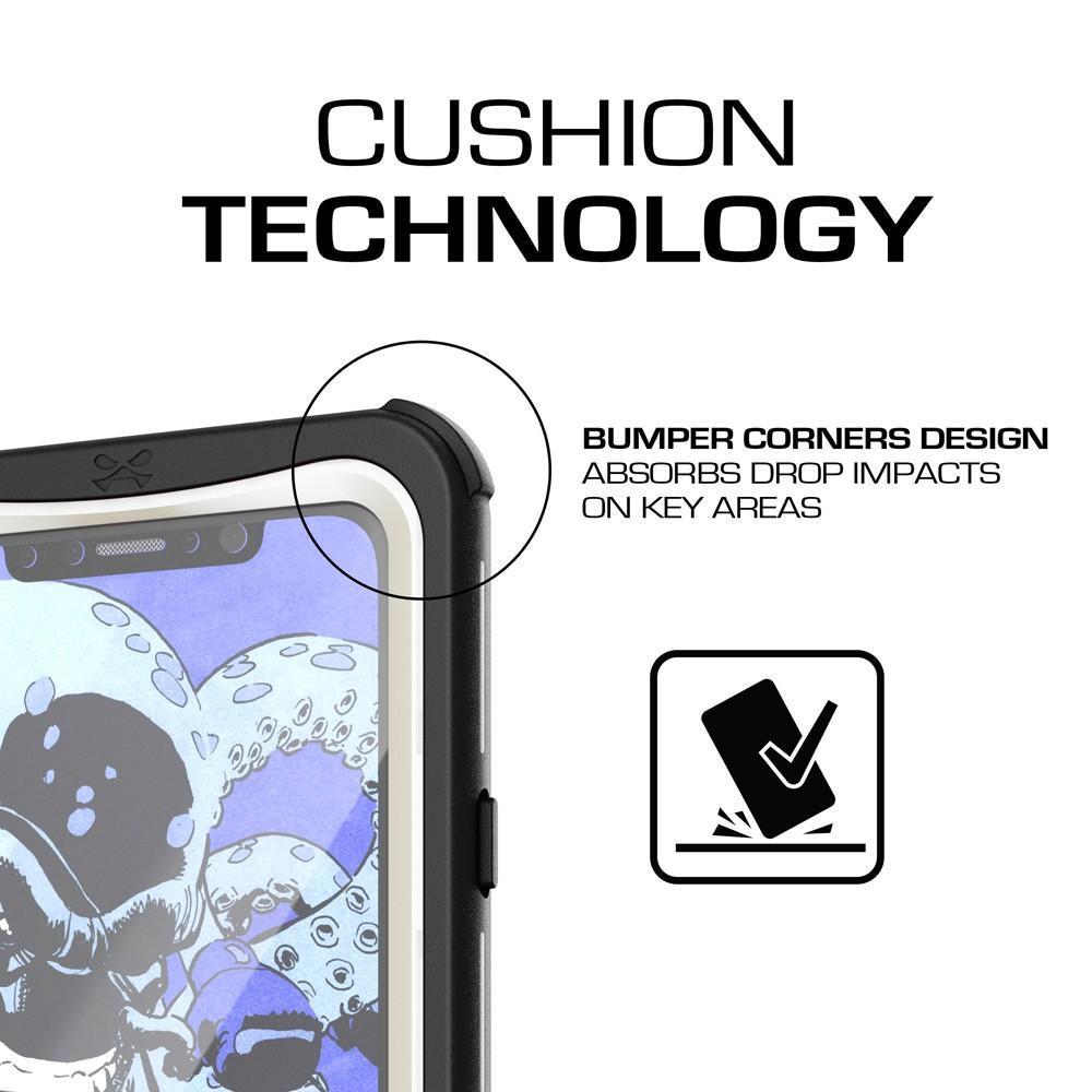 iPhone X Waterproof Case, Ghostek Nautical Series Full Body Shockproof Armor Design | Dustproof Snowproof Dirtproof Underwater Swimming Diving Floating Slim Fit Supports Wireless Charging | White (Color in image: Teal)
