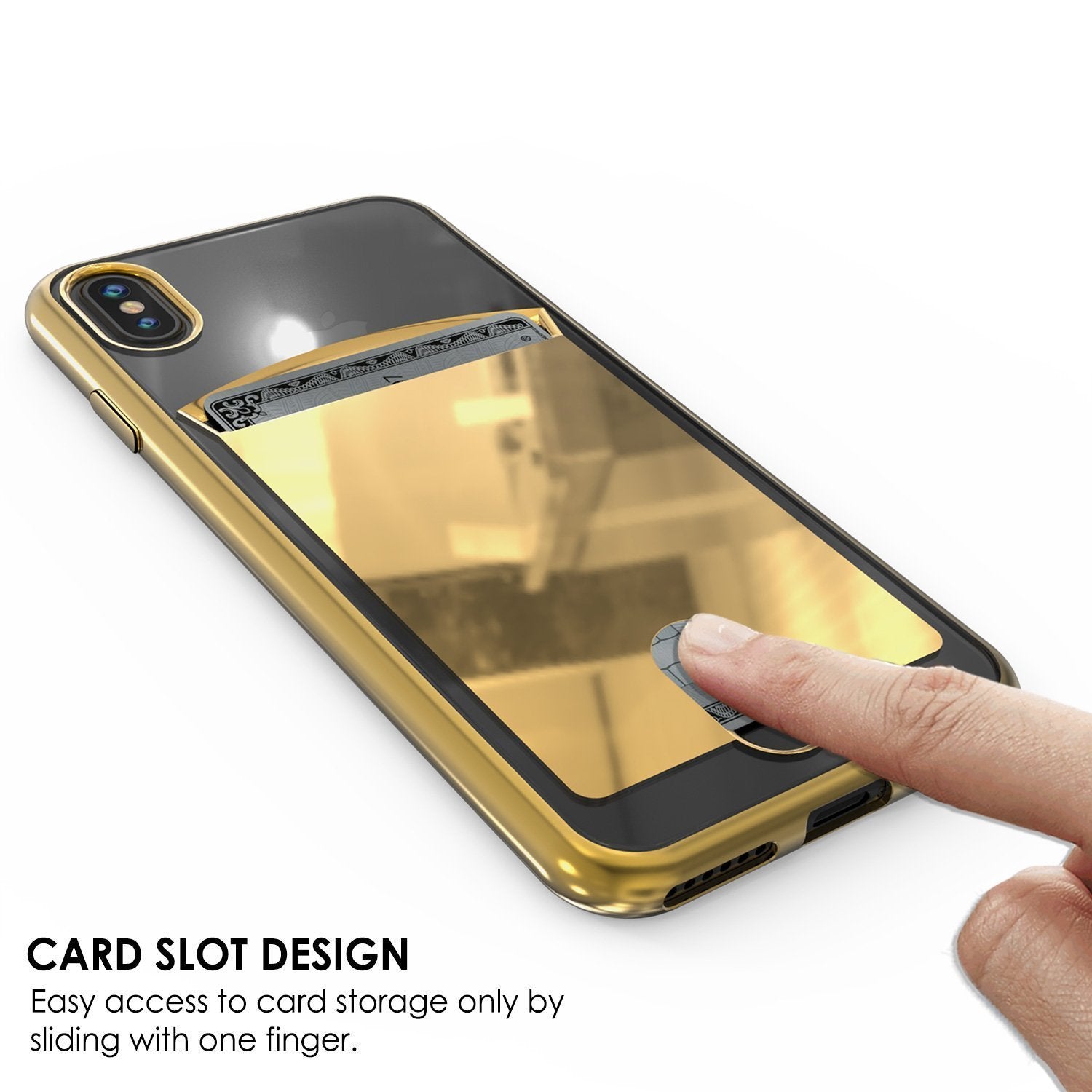 iPhone X Case, PUNKcase [LUCID Series] Slim Fit Protective Dual Layer Armor Cover W/ Scratch Resistant PUNKSHIELD Screen Protector [GOLD] (Color in image: Silver)