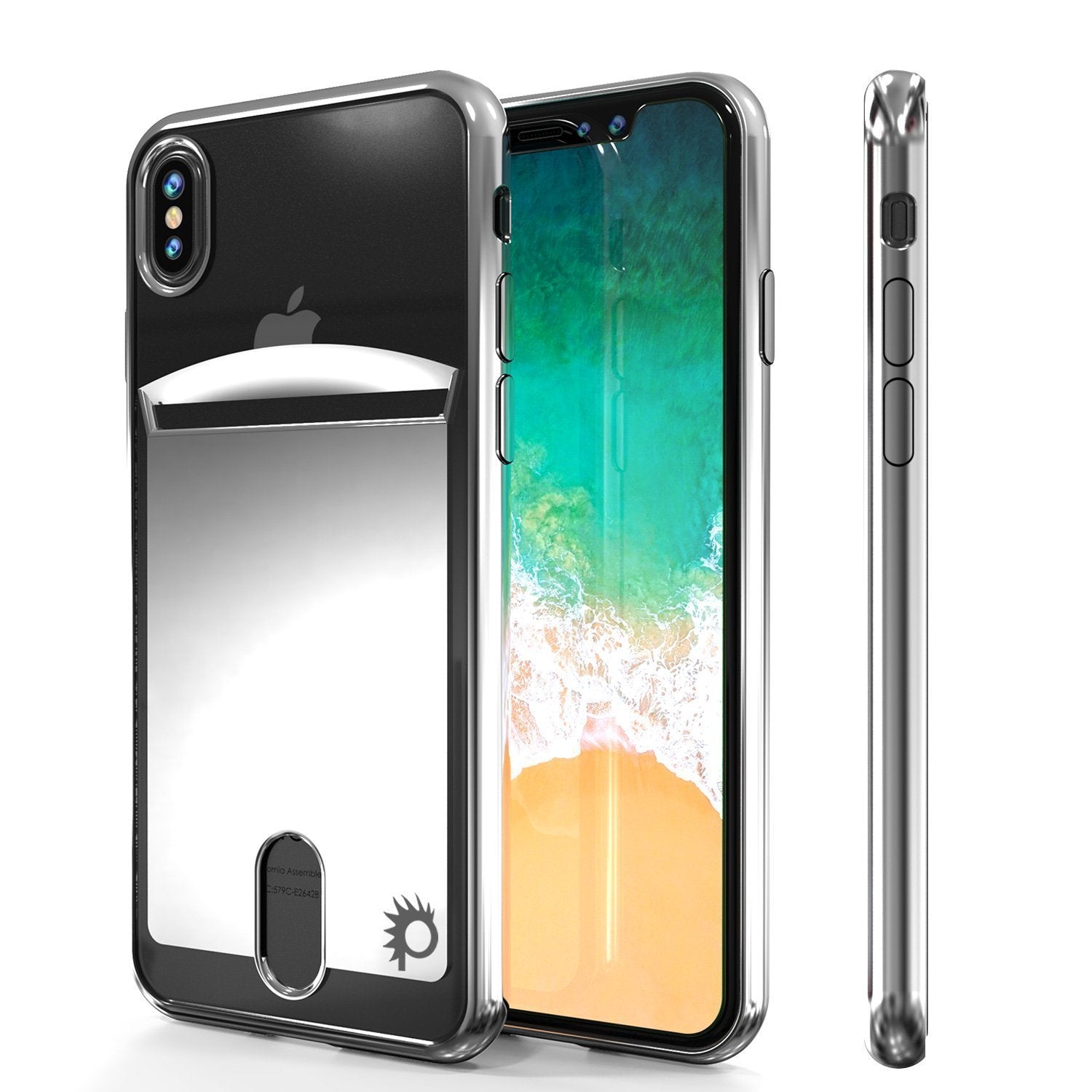 Capa para iPhone X, PUNKcase [Série LÚCID] Capa protetora de dupla camada Slim Fit com Protetor de Tela PUNKSHIELD Resistente a Riscos [PRATEADO]