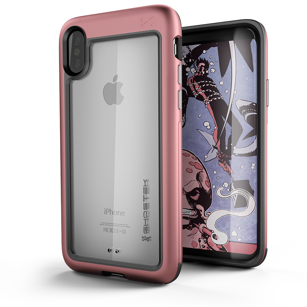 Capa para iPhone X, Ghostek [Série Atomic Slim] Proteção de Queda Definitiva Costas Transparentes | Design Contemporâneo Moderno | Rosa