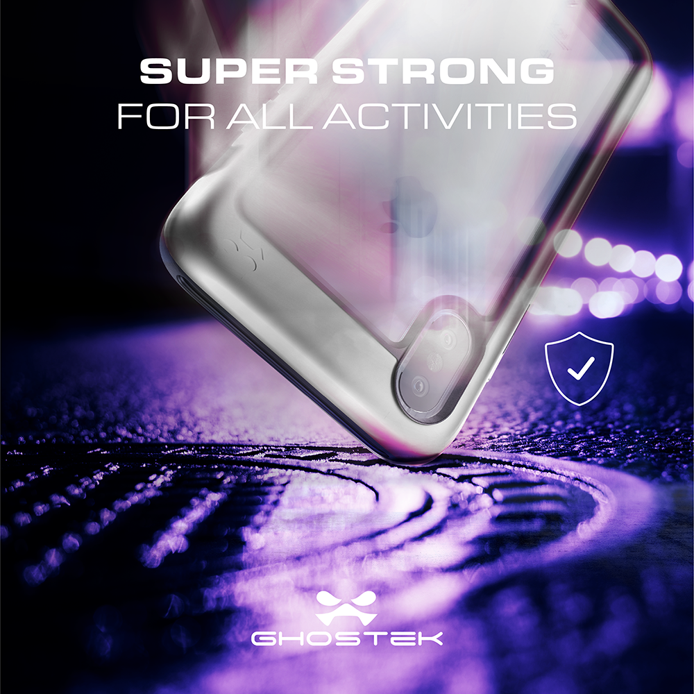 Ghostek Atomic Slim iPhone X Case with Shockproof Aluminum Bumper Heavy Duty | Supports Qi Wireless Charging + Works Flawlessly with Face ID | Red (Color in image: Black)