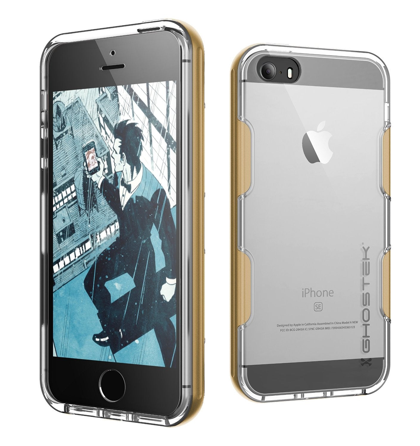 Capa iPhone SE/5S/5 Ghostek® Cloak Dourada Slim | Vidro Temperado | Garantia Vitalícia de Troca