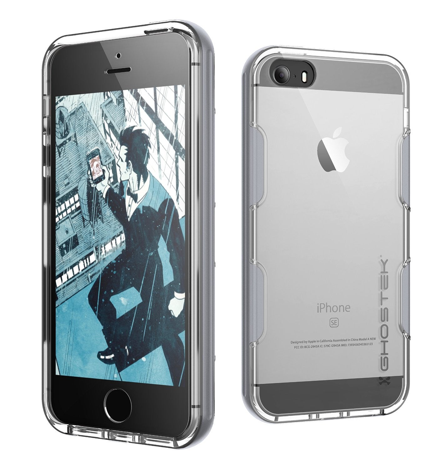 Capa para iPhone SE/5S/5 Ghostek® Cloak Prateado Slim | Vidro Temperado | Garantia Vitalícia de Troca