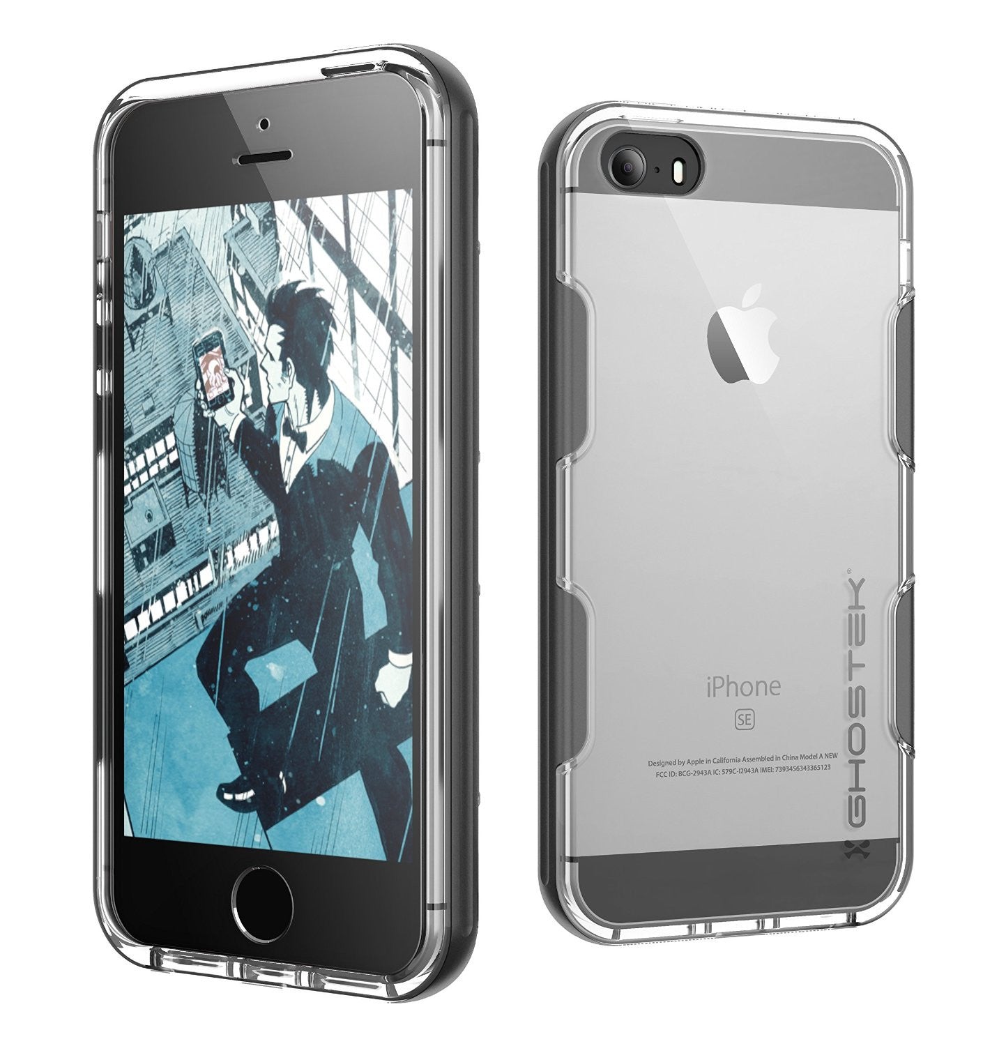 Capa iPhone SE/5S/5 Ghostek® Cloak Série Space Grey | Vidro Temperado | Troca de garantia vitalícia