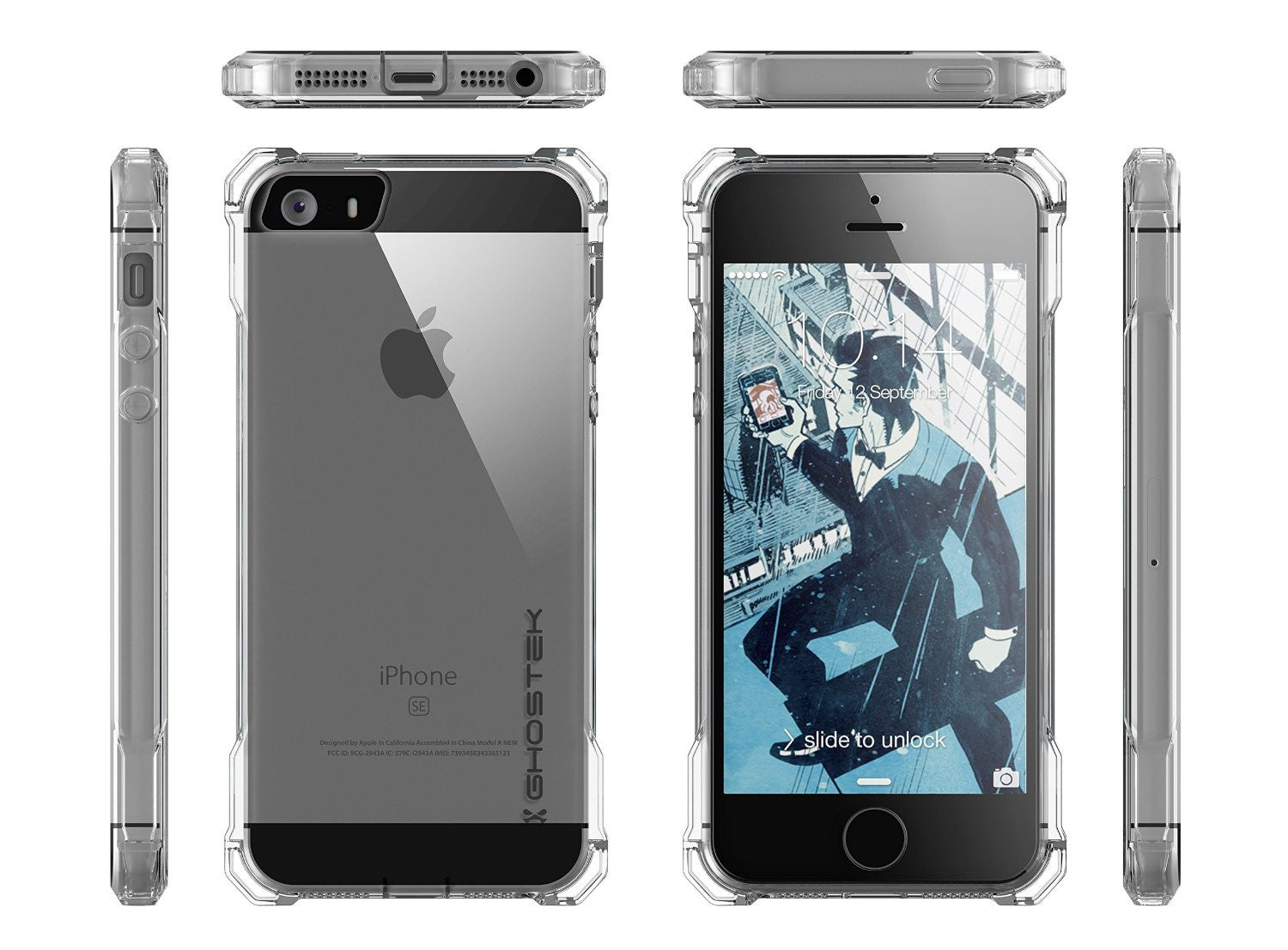 iPhone SE Case, Ghostek® Covert Clear, Premium Impact Protective Armor | Lifetime Warranty Exchange (Color in image: gold)